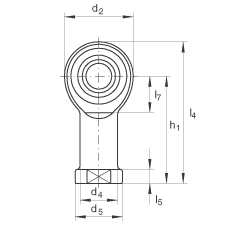 INA桿端軸承 GIKL5-PW, 根據(jù) DIN ISO 12 240-4 標(biāo)準(zhǔn)，帶左旋內(nèi)螺紋，需維護(hù)