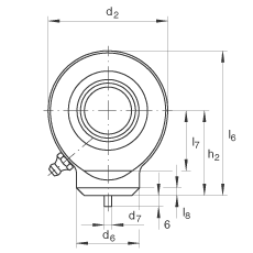 INA液壓桿端軸承 GK35-DO, 根據(jù) DIN ISO 12 240 標(biāo)準(zhǔn)，帶焊接面，需維護(hù)