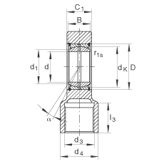 INA液壓桿端軸承 GIHRK70-DO, 根據(jù) DIN ISO 12 240-4 標(biāo)準(zhǔn)，帶右旋螺紋夾緊裝置，需維護(hù)