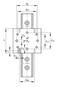 INA滑塊 LFL52-E-SF, 開式滑塊，寬長設(shè)計，無游隙；可提供耐腐蝕設(shè)計