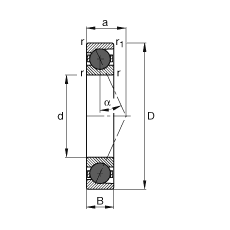 FAG主軸軸承 HCB71915-E-T-P4S, 調(diào)節(jié)，成對或單元安裝，接觸角 α = 25°，陶瓷球，限制公差