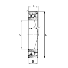 FAG主軸軸承 HS71920-C-T-P4S, 調(diào)節(jié)，成對(duì)安裝，接觸角 α = 15°，限制公差