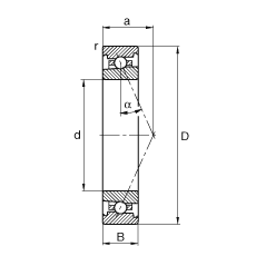 FAG主軸軸承 HS7012-E-T-P4S, 調(diào)節(jié)，成對或單元安裝，接觸角 α = 25°，限制公差