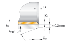 INA襯套 PAP8060-P10, 免維護(hù)，帶鋼襯