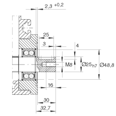 INA可伸縮直線執(zhí)行器 MTKUSE25-ZR, 齒形帶驅動；帶六排球的滑塊