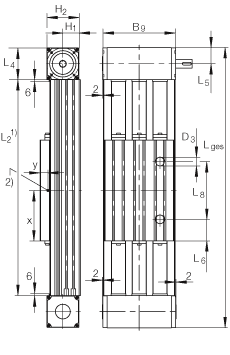 INA直線執(zhí)行器 MLFI140-3ZR, 內導向滑塊，帶三個齒形帶