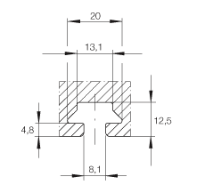 INA直線執(zhí)行器 MKKUSE20-ZR, 兩個滑塊在相反方向運動，滑塊帶六排球