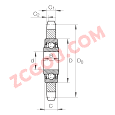 INA鏈傳動惰輪輪齒單元 KSR20-L0-16-10-12-15, 鋼質(zhì)或燒結(jié)鐵鏈輪