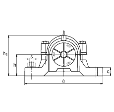 FAG直立式軸承座 SNV290-L + 23232-E1-K-TVPB + H2332X508 + TSV532, 根據(jù) DIN 736/DIN737 標準的主要尺寸，剖分，帶錐孔和緊定套的調(diào)心滾子軸承，迷宮密封，脂和油潤滑