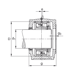 FAG直立式軸承座 SD3140-H-TS-A-L + 23140-B-K-MB, 剖分，用于帶錐孔和緊定套的調(diào)心滾子軸承，迷宮密封，脂潤(rùn)滑