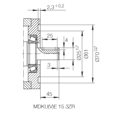 INA串聯(lián)直線執(zhí)行器 MDKUE15-3ZR, 帶有兩排球的滑塊