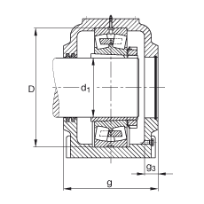 FAG直立式軸承座 SD538-N-FZ-AL-L + 22238-K-MB, 剖分，用于帶錐孔和緊定套的調(diào)心滾子軸承，毛氈密封，脂潤(rùn)滑