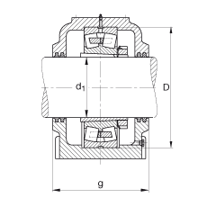 FAG直立式軸承座 SD540-N-FZ-BF-L + 22240-B-K-MB, 剖分，用于帶錐孔和緊定套的調(diào)心滾子軸承，毛氈密封，脂潤(rùn)滑