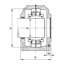 FAG直立式軸承座 SD538-N-FZ-AF-L + 222SM170-TVPA, 剖分的調(diào)心滾子軸承，毛氈密封，脂潤滑