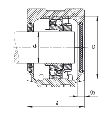 FAG直立式軸承座 SNV150-L + 2217-K-M-C3 + H317X300 + FSV517X300, 根據(jù) DIN 736/DIN737 標(biāo)準(zhǔn)的主要尺寸，剖分，帶錐孔和緊定套的自調(diào)心球軸承，毛氈密封，脂和油潤(rùn)滑
