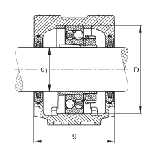 FAG直立式軸承座 SNV150-L + 2217-K-M-C3 + H317X300 + FSV517X300, 根據(jù) DIN 736/DIN737 標(biāo)準(zhǔn)的主要尺寸，剖分，帶錐孔和緊定套的自調(diào)心球軸承，毛氈密封，脂和油潤(rùn)滑