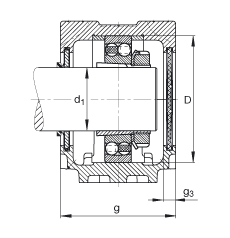 FAG直立式軸承座 SNV110-L + 2310-K-TVH-C3 + H2310X111 + DHV610X111, 根據(jù) DIN 736/DIN737 標準的主要尺寸，剖分，帶錐孔和緊定套的自調(diào)心球軸承，V型圈密封，脂和油潤滑