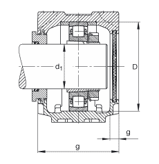 FAG直立式軸承座 SNV090-L + 20210-K-TVP-C3 + H210X110 + TSV510X110, 根據(jù) DIN 736/DIN737 標(biāo)準(zhǔn)的主要尺寸，剖分，帶錐孔和緊定套的調(diào)心滾子軸承，迷宮密封，脂和油潤滑