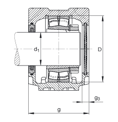FAG直立式軸承座 SNV110-L + 22310-E1-K + H2310 + FSV610, 根據(jù) DIN 736/DIN737 標(biāo)準(zhǔn)的主要尺寸，剖分，帶錐孔和緊定套的調(diào)心滾子軸承，毛氈密封，脂和油潤(rùn)滑