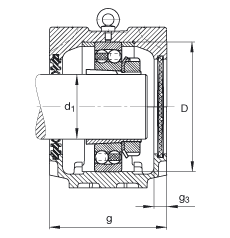 FAG直立式軸承座 SNV215-L + 1320-K-M-C3 + H320X310 + DH620X310, 根據(jù) DIN 736/DIN737 標準的主要尺寸，剖分，帶錐孔和緊定套的自調(diào)心球軸承，雙唇密封，脂和油潤滑