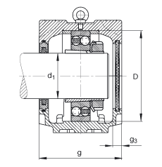 FAG直立式軸承座 SNV240-L + 1322-K-M-C3 + H322X312 + FSV522X312, 根據(jù) DIN 736/DIN737 標準的主要尺寸，剖分，帶錐孔和緊定套的自調(diào)心球軸承，毛氈密封，脂和油潤滑