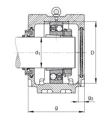 FAG直立式軸承座 SNV240-L + 2322-K-M-C3 + H2322X400 + TCV522X400, 根據(jù) DIN 736/DIN737 標(biāo)準(zhǔn)的主要尺寸，剖分，帶錐孔和緊定套的自調(diào)心球軸承，Taconite 密封，脂和油潤滑