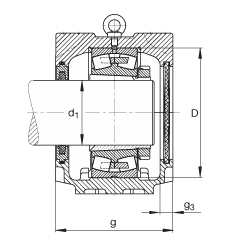 FAG直立式軸承座 SNV340-L + 22332-K-MB + H2332X508 + FSV532, 根據(jù) DIN 736/DIN737 標(biāo)準(zhǔn)的主要尺寸，剖分，帶錐孔和緊定套的調(diào)心滾子軸承，毛氈密封，脂和油潤(rùn)滑