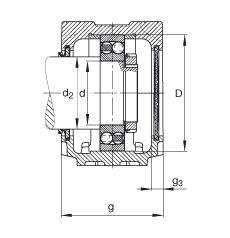 FAG直立式軸承座 SNV150-L + 1217-TVH + DHV217, 根據(jù) DIN 738/DIN739 標準的主要尺寸，剖分，帶圓柱孔和緊定套的自調(diào)心球軸承，V型圈密封，脂和油潤滑