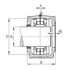 FAG直立式軸承座 SD3138-H-TS-A-L + 231SM170-MA, 剖分的調(diào)心滾子軸承，迷宮密封，脂潤滑