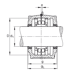 FAG直立式軸承座 SD3134-H-TS-B-L + 231SM150-MA, 剖分的調(diào)心滾子軸承，迷宮密封，脂潤滑