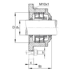 FAG法蘭式軸承座 F516-B-L + 22216-E1-K, 方形的，用于帶錐孔和緊定套的軸承，氈密封，脂潤(rùn)滑