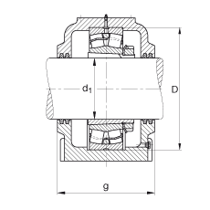 FAG直立式軸承座 SD536-N-FZ-BL-L + 22236-E1-K, 剖分，用于帶錐孔和緊定套的調(diào)心滾子軸承，毛氈密封，脂潤(rùn)滑