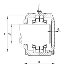 FAG直立式軸承座 S3092-H-N-FZ-AF-L + 230SM430-MA, 剖分的調(diào)心滾子軸承，毛氈密封，脂潤滑
