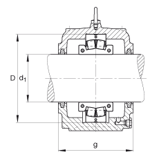 FAG直立式軸承座 S3052-H-N-FZ-BF-L + 230SM240-MA, 剖分的調(diào)心滾子軸承，毛氈密封，脂潤滑