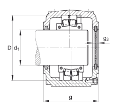FAG直立式軸承座 S3032-H-N-FZ-AB-L + 230SM140-MA, 剖分的調(diào)心滾子軸承，毛氈密封，脂潤滑